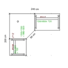 Hammerbacher BS Schreibtisch Stellbeispiel 200 x 240 cm und Varianten